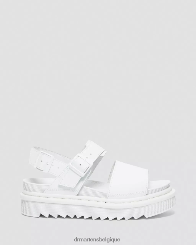 chaussure être Dr. Martens femmes sandales voss mono hydro à brides en cuir hydroélectrique blanc 6RFZX0352