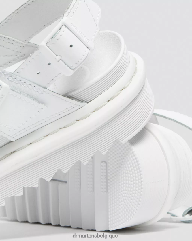 chaussure être Dr. Martens femmes sandales voss mono hydro à brides en cuir hydroélectrique blanc 6RFZX0352