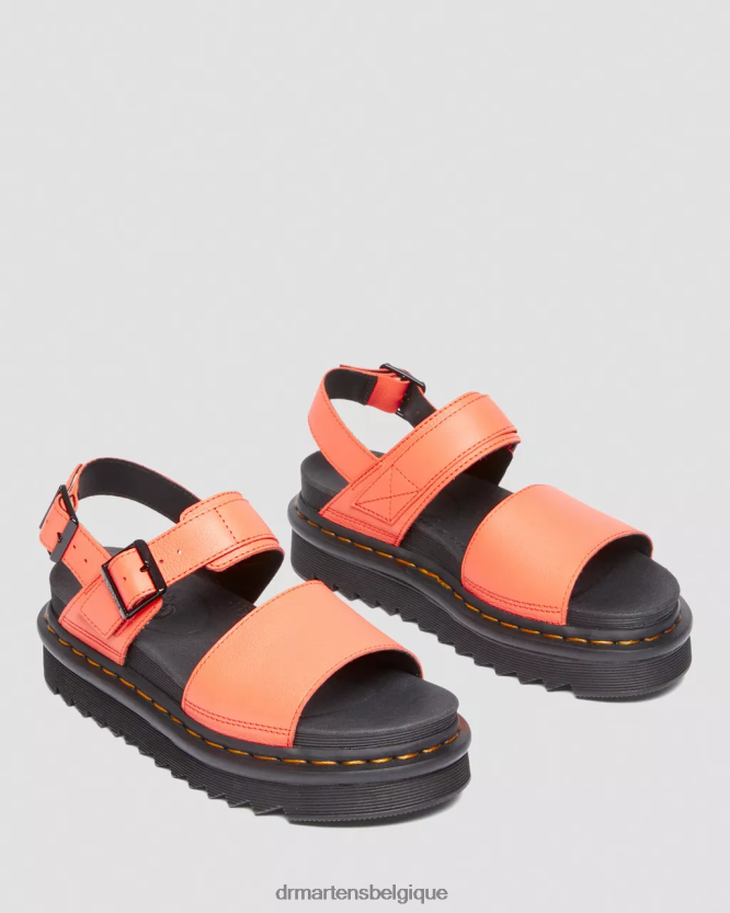 chaussure être Dr. Martens femmes sandales voss pisa à brides en cuir Pise corail 6RFZX0276