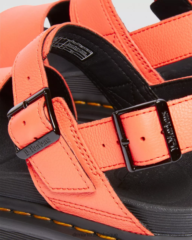 chaussure être Dr. Martens femmes sandales voss pisa à brides en cuir Pise corail 6RFZX0276