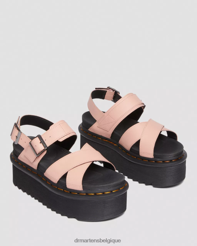 chaussure être Dr. Martens femmes voss ii - athena - sandales à plateforme et brides en cuir Athéna beige pêche 6RFZX0262