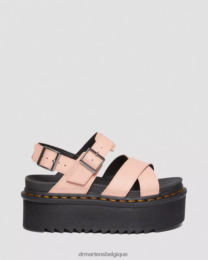 chaussure être Dr. Martens femmes voss ii - athena - sandales à plateforme et brides en cuir Athéna beige pêche 6RFZX0262