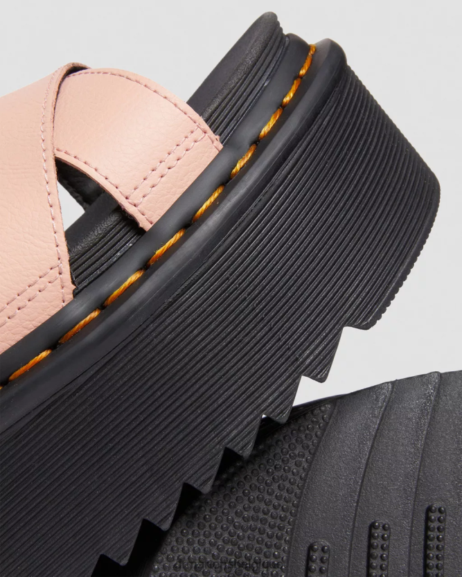 chaussure être Dr. Martens femmes voss ii - athena - sandales à plateforme et brides en cuir Athéna beige pêche 6RFZX0262