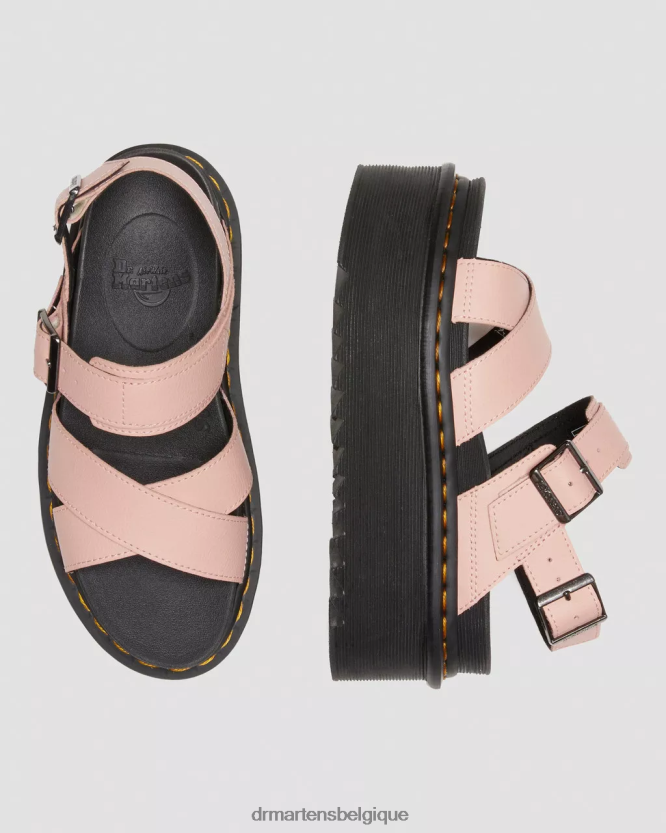 chaussure être Dr. Martens femmes voss ii - athena - sandales à plateforme et brides en cuir Athéna beige pêche 6RFZX0262