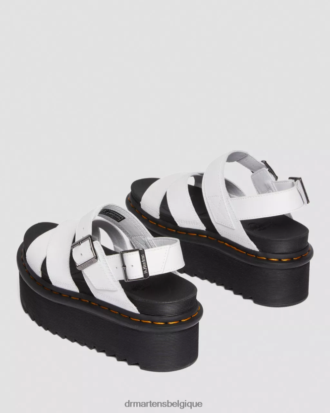 chaussure être Dr. Martens femmes voss ii - athena - sandales à plateforme et brides en cuir Athéna blanche 6RFZX0252