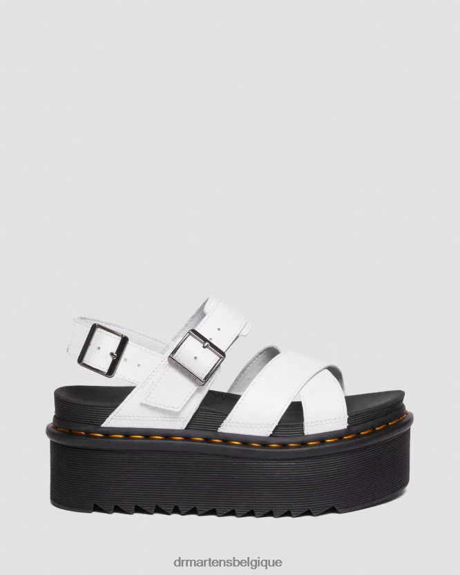 chaussure être Dr. Martens femmes voss ii - athena - sandales à plateforme et brides en cuir Athéna blanche 6RFZX0252