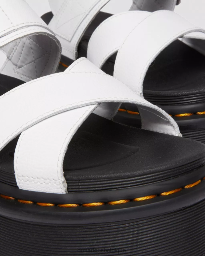 chaussure être Dr. Martens femmes voss ii - athena - sandales à plateforme et brides en cuir Athéna blanche 6RFZX0252