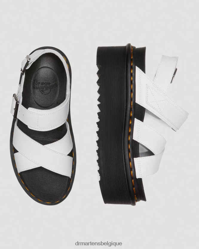 chaussure être Dr. Martens femmes voss ii - athena - sandales à plateforme et brides en cuir Athéna blanche 6RFZX0252