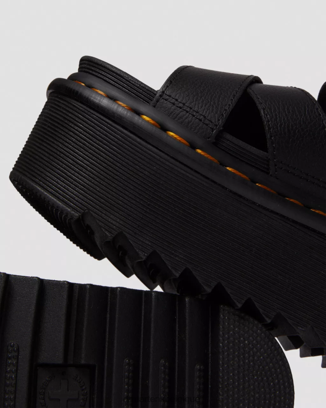 chaussure être Dr. Martens femmes voss ii - athena - sandales à plateforme et brides en cuir Athéna noire 6RFZX0257