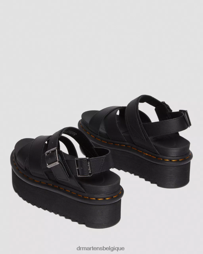 chaussure être Dr. Martens femmes voss ii - athena - sandales à plateforme et brides en cuir Athéna noire 6RFZX0257
