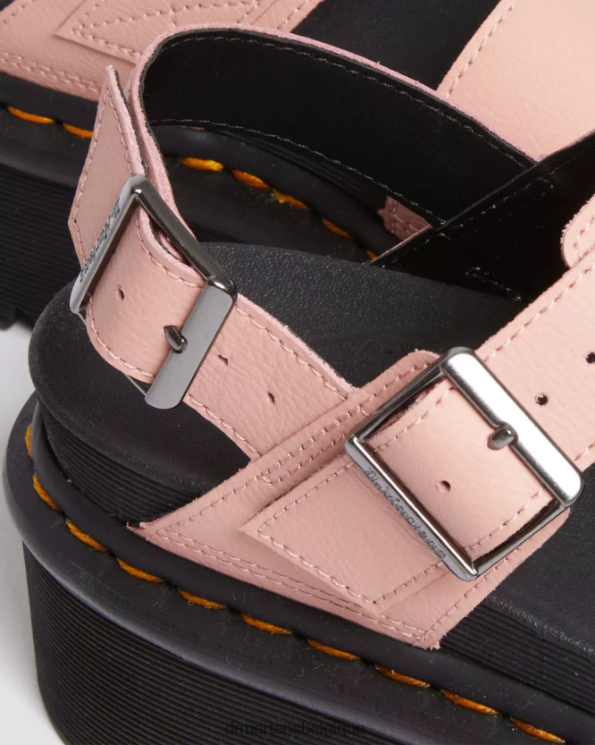 chaussure être Dr. Martens femmes voss sandales à plateforme en cuir athena noir et rose 6RFZX0260