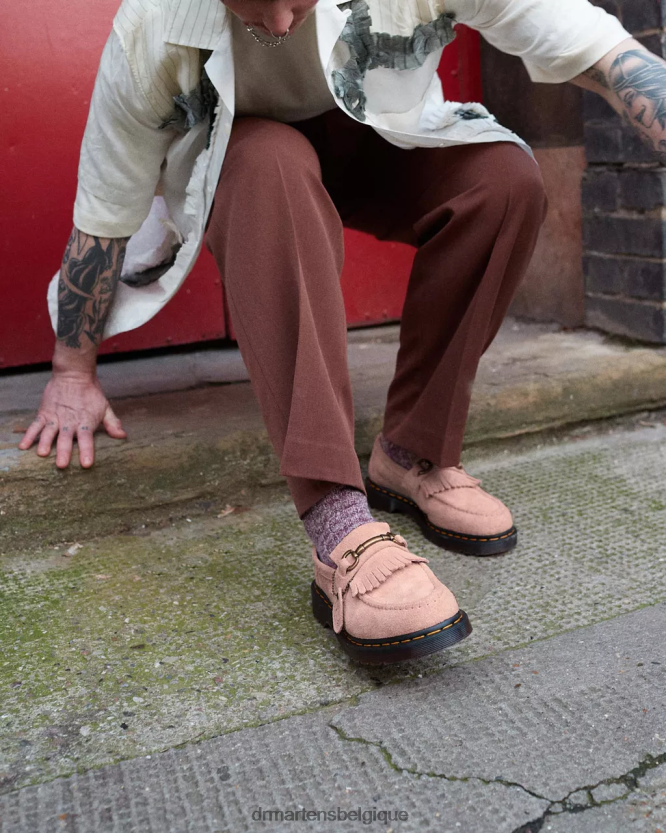 chaussure être Dr. Martens femmes mocassins en daim desert oasis adrian snaffle daim oasis du désert beige pêche 6RFZX0383