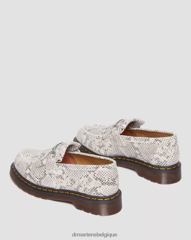 chaussure être Dr. Martens femmes mocassins en daim à imprimé python Adrian Snaffle daim imprimé python sable et noir 6RFZX0377