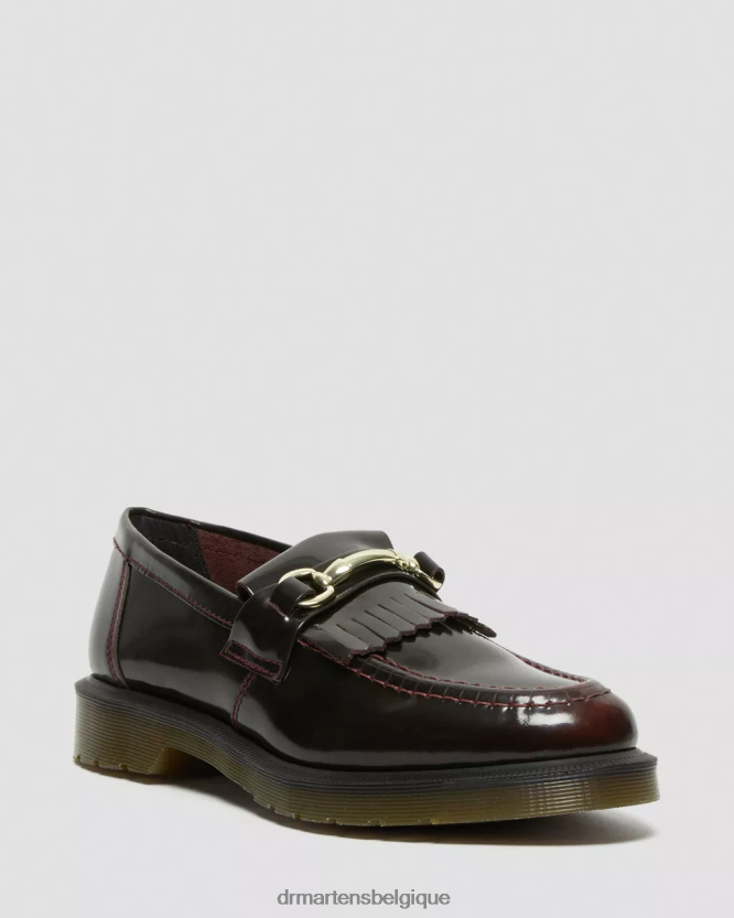 chaussure être Dr. Martens femmes mocassins kiltie en cuir lisse Adrian Snaffle arcadia rouge cerise & lisse 6RFZX0374