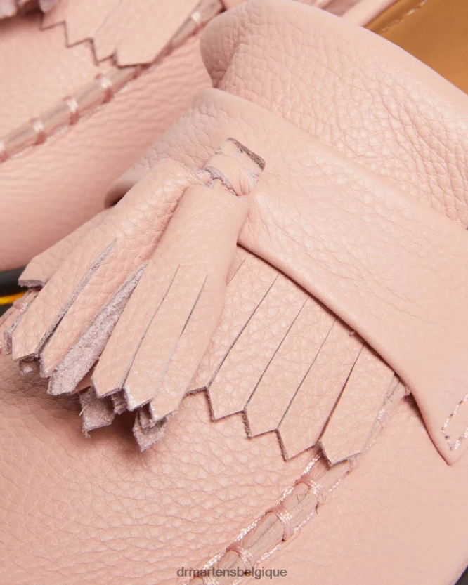 chaussure être Dr. Martens femmes mocassins à pampilles en cuir Adrian Virginia Virginie beige pêche 6RFZX0379