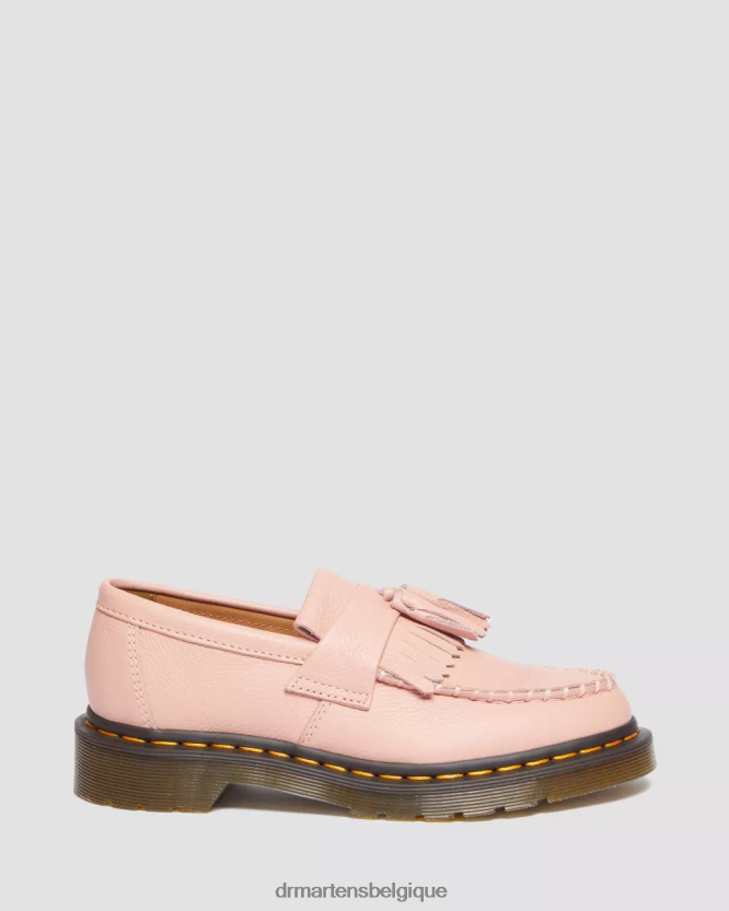 chaussure être Dr. Martens femmes mocassins à pampilles en cuir Adrian Virginia Virginie beige pêche 6RFZX0379