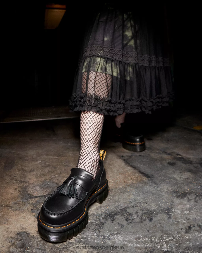 chaussure être Dr. Martens femmes mocassins plateforme audrick nappa lux nappa lux noir 6RFZX0369