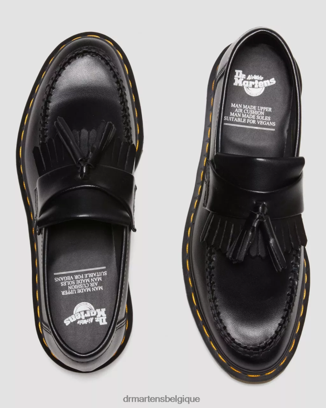 chaussure être Dr. Martens femmes mocassins végétaliens à pampilles adrian felix Félix noir déteint 6RFZX0376