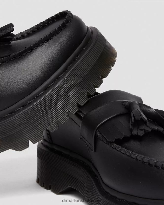 chaussure être Dr. Martens femmes mocassins végétaliens à pampilles et plateforme Adrian Felix Félix noir déteint 6RFZX0221