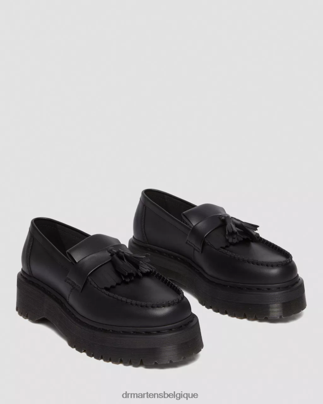chaussure être Dr. Martens femmes mocassins végétaliens à pampilles et plateforme Adrian Felix Félix noir déteint 6RFZX0221