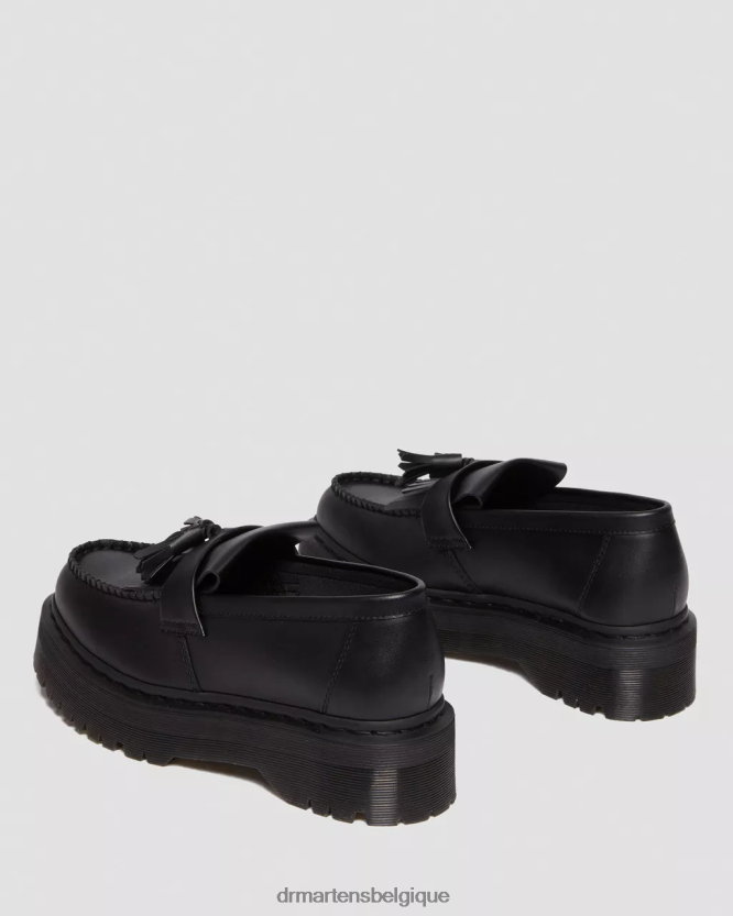 chaussure être Dr. Martens femmes mocassins végétaliens à pampilles et plateforme Adrian Felix Félix noir déteint 6RFZX0221