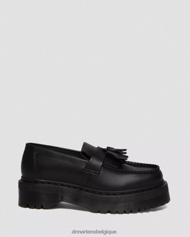 chaussure être Dr. Martens femmes mocassins végétaliens à pampilles et plateforme Adrian Felix Félix noir déteint 6RFZX0221