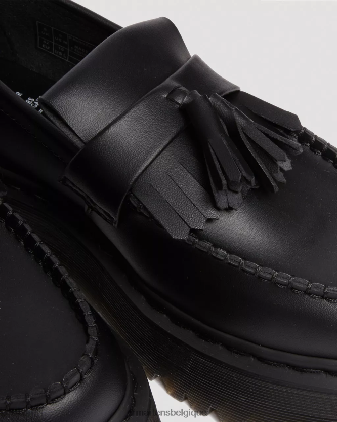 chaussure être Dr. Martens femmes mocassins végétaliens à pampilles et plateforme Adrian Felix Félix noir déteint 6RFZX0221
