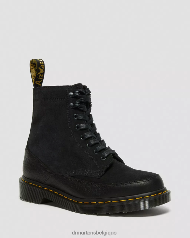 chaussure être Dr. Martens Hommes 1460 guard made in angleterre bottes à lacets en cuir durango noir et croûte de daim 6RFZX0132