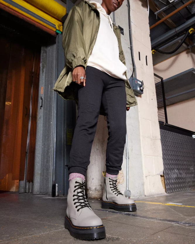 chaussure être Dr. Martens Hommes bottes jadon plates-formes en cuir pisa Pise grise 6RFZX0187