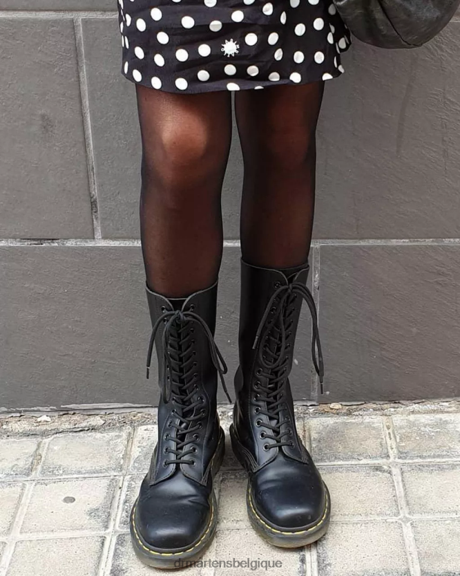 chaussure être Dr. Martens Hommes Bottes hautes en cuir lisse 1914 noir lisse 6RFZX0365