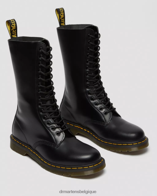chaussure être Dr. Martens Hommes Bottes hautes en cuir lisse 1914 noir lisse 6RFZX0365