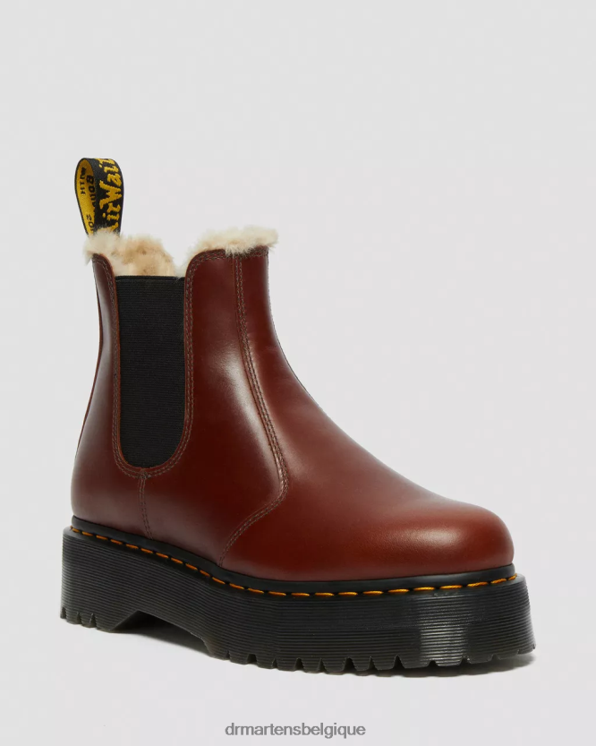 chaussure être Dr. Martens Hommes Bottines plateforme doublées de fausse fourrure 2976 marron abruzzes wp 6RFZX0155