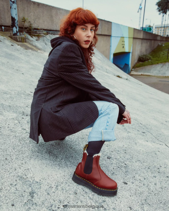 chaussure être Dr. Martens Hommes Bottines plateforme doublées de fausse fourrure 2976 marron abruzzes wp 6RFZX0155