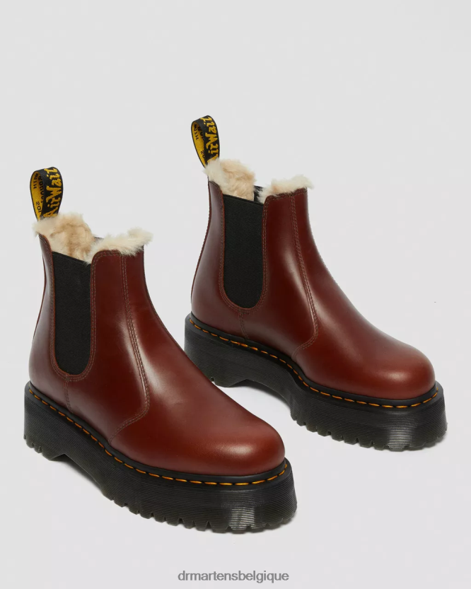chaussure être Dr. Martens Hommes Bottines plateforme doublées de fausse fourrure 2976 marron abruzzes wp 6RFZX0155