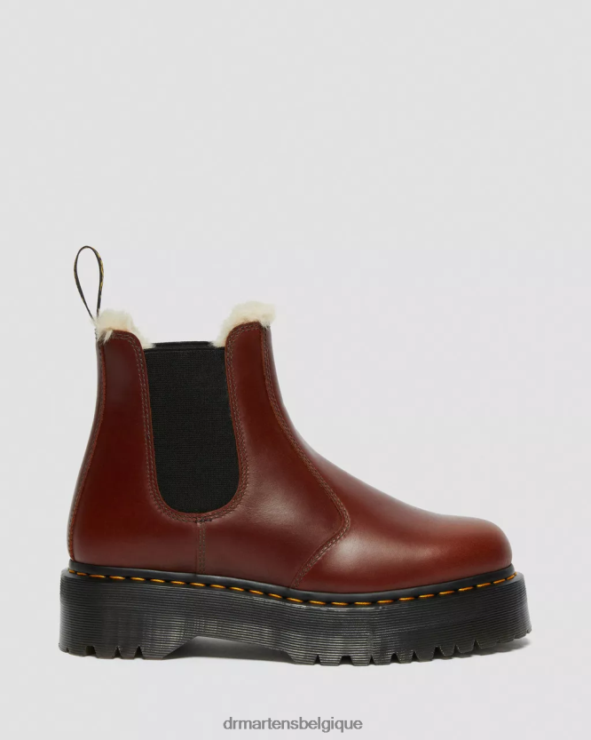 chaussure être Dr. Martens Hommes Bottines plateforme doublées de fausse fourrure 2976 marron abruzzes wp 6RFZX0155