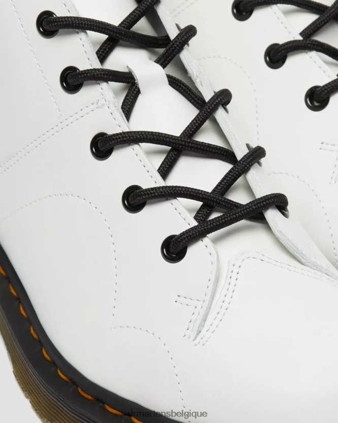 chaussure être Dr. Martens Hommes bottes de singe en cuir lisse Church blanc lisse 6RFZX0198