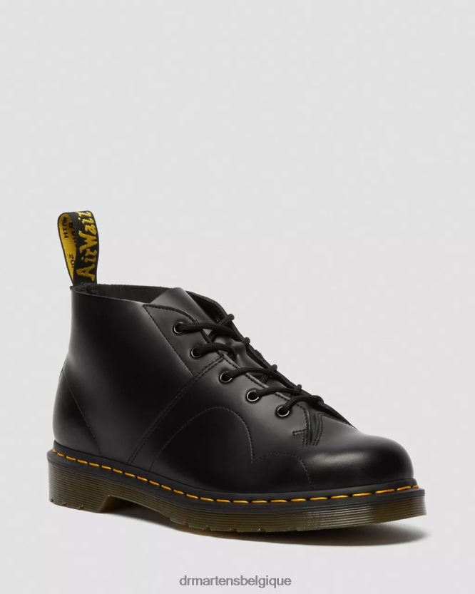 chaussure être Dr. Martens Hommes bottes de singe en cuir lisse Church noir lisse 6RFZX0177