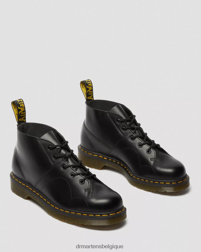 chaussure être Dr. Martens Hommes bottes de singe en cuir lisse Church noir lisse 6RFZX0177