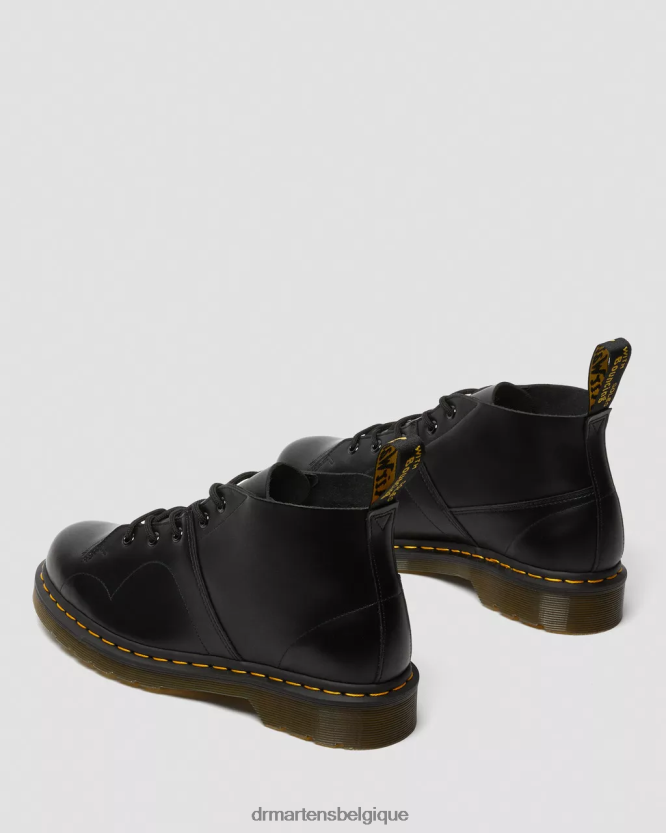 chaussure être Dr. Martens Hommes bottes de singe en cuir lisse Church noir lisse 6RFZX0177