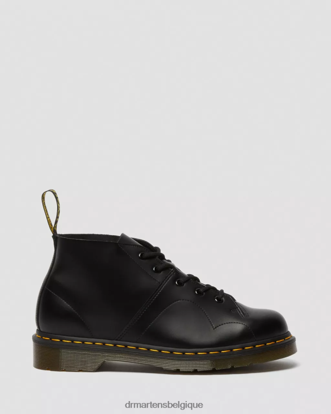 chaussure être Dr. Martens Hommes bottes de singe en cuir lisse Church noir lisse 6RFZX0177