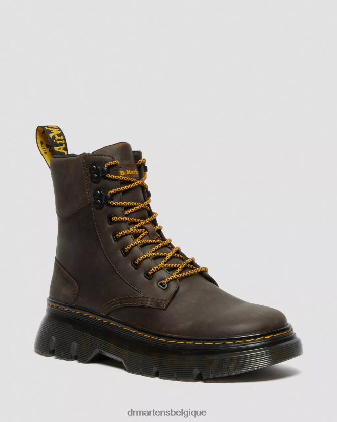 chaussure être Dr. Martens Hommes bottes utilitaires en cuir tarik crazy horse cheval fou marron foncé 6RFZX080