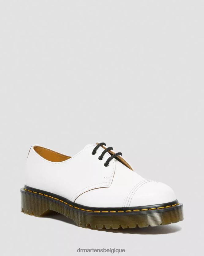 chaussure être Dr. Martens Hommes 1461 bex made in angleterre chaussures oxford à embout blanc vintage lisse 6RFZX0305