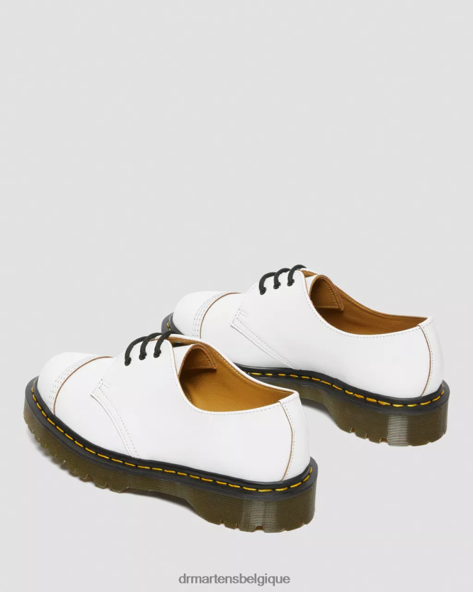 chaussure être Dr. Martens Hommes 1461 bex made in angleterre chaussures oxford à embout blanc vintage lisse 6RFZX0305
