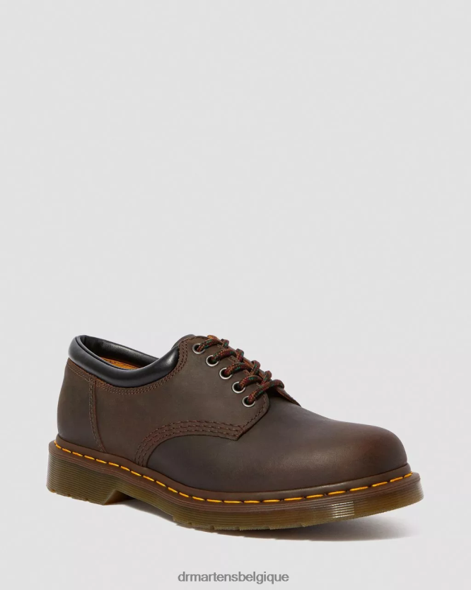 chaussure être Dr. Martens Hommes 8053 chaussures décontractées en cuir de cheval fou cheval fou marron foncé 6RFZX0295