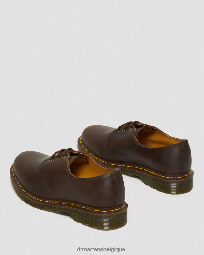 chaussure être Dr. Martens Hommes Chaussures richelieu en cuir Crazy Horse 1461 cheval fou marron 6RFZX0284