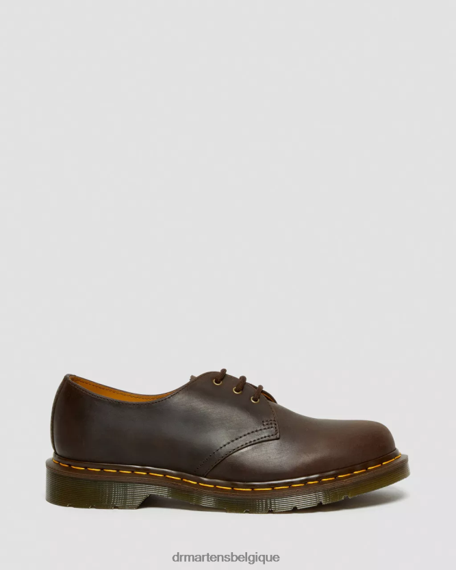chaussure être Dr. Martens Hommes Chaussures richelieu en cuir Crazy Horse 1461 cheval fou marron 6RFZX0284