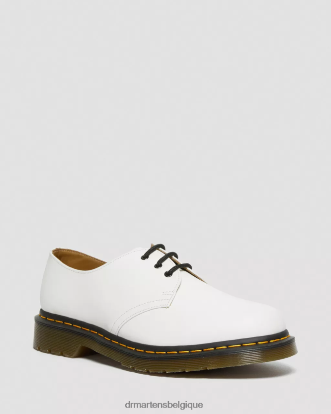 chaussure être Dr. Martens Hommes Richelieus 1461 en cuir lisse blanc lisse 6RFZX0307