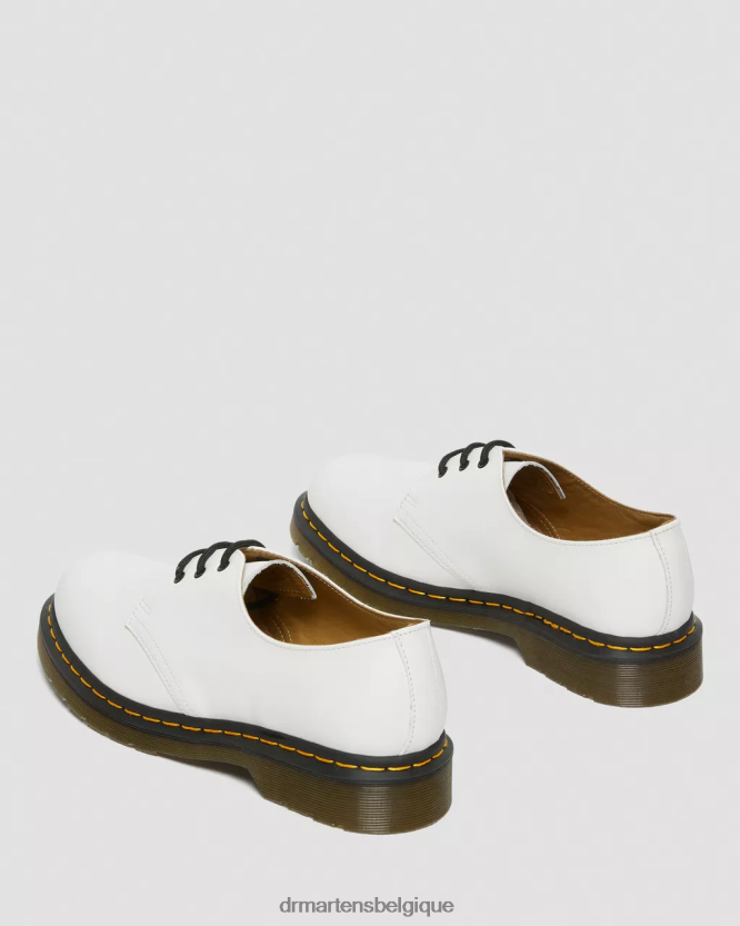 chaussure être Dr. Martens Hommes Richelieus 1461 en cuir lisse blanc lisse 6RFZX0307