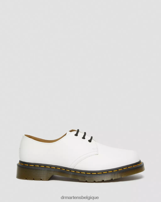 chaussure être Dr. Martens Hommes Richelieus 1461 en cuir lisse blanc lisse 6RFZX0307