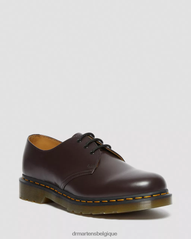 chaussure être Dr. Martens Hommes Richelieus 1461 en cuir lisse bordeaux lisse 6RFZX0300